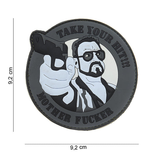Embleem 3D PVC Take your hit Gri - Mesajul Tău de Neclintit