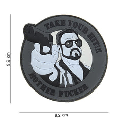 Embleem 3D PVC Take your hit Gri - Mesajul Tău de Neclintit