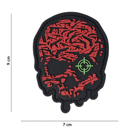 Embleem 3D PVC Target Eye Skull Roșu - Afirmă-ți Identitatea Tactică