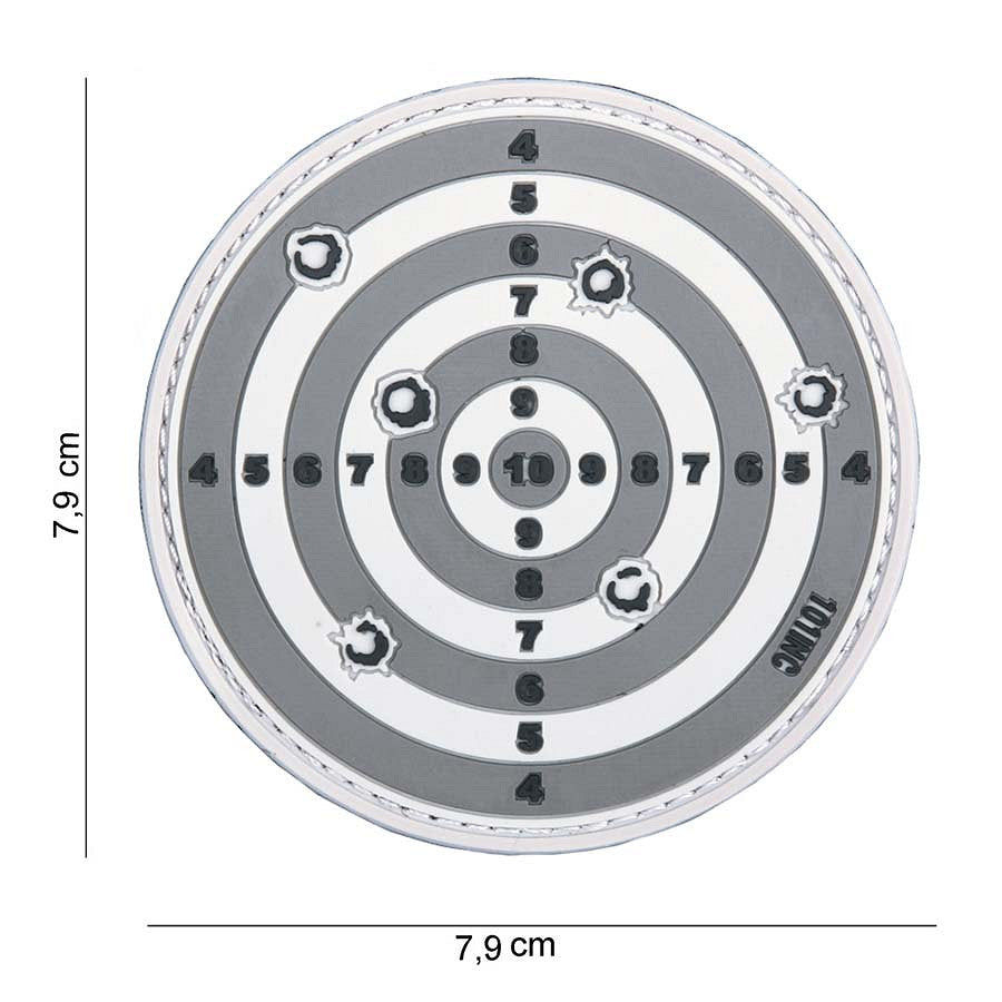 Embleem 3D PVC Target Gri - Marchează-ți Identitatea Tactică