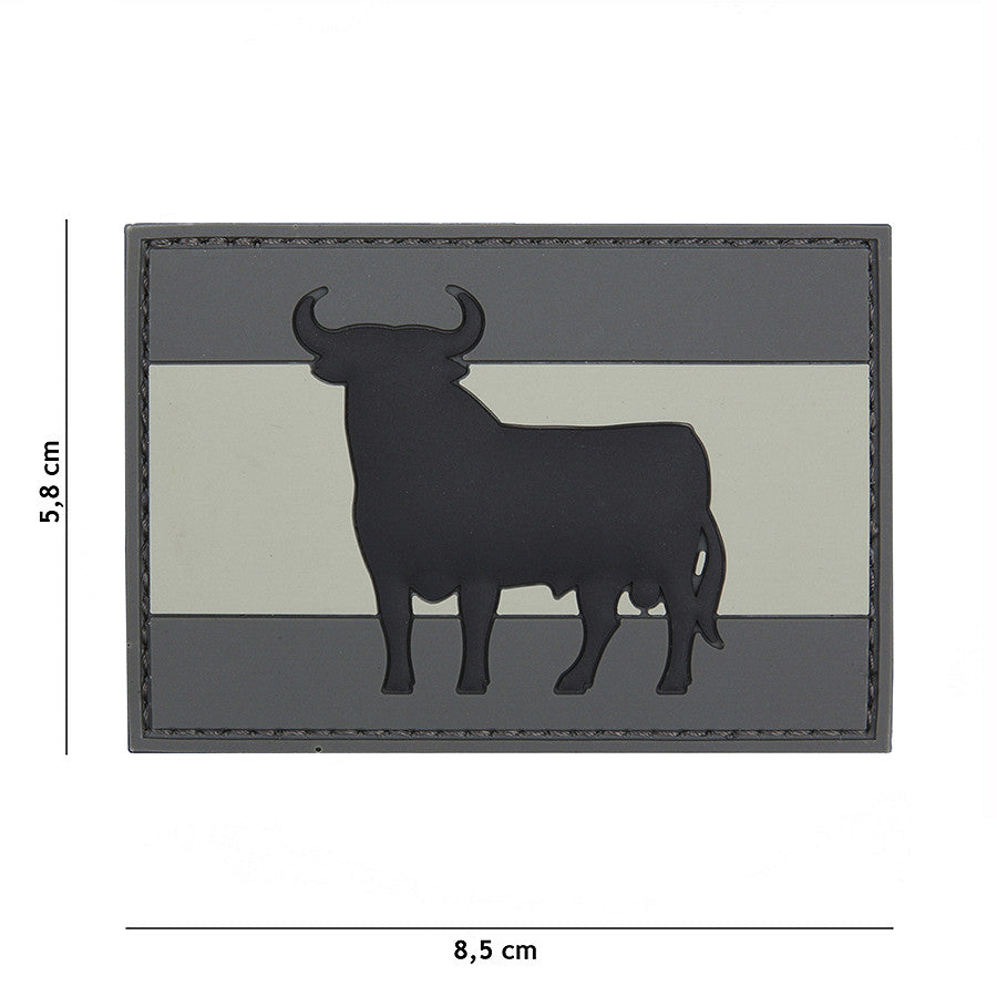 Embleem 3D PVC Taur Spaniol Gri - Afirmă-ți Spiritul Neînfricat