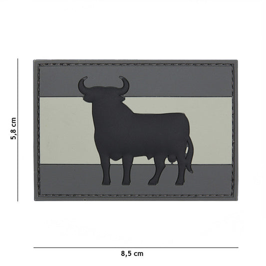 Embleem 3D PVC Taur Spaniol Gri - Afirmă-ți Spiritul Neînfricat