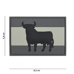 Embleem 3D PVC Taur Spaniol Gri - Afirmă-ți Spiritul Neînfricat
