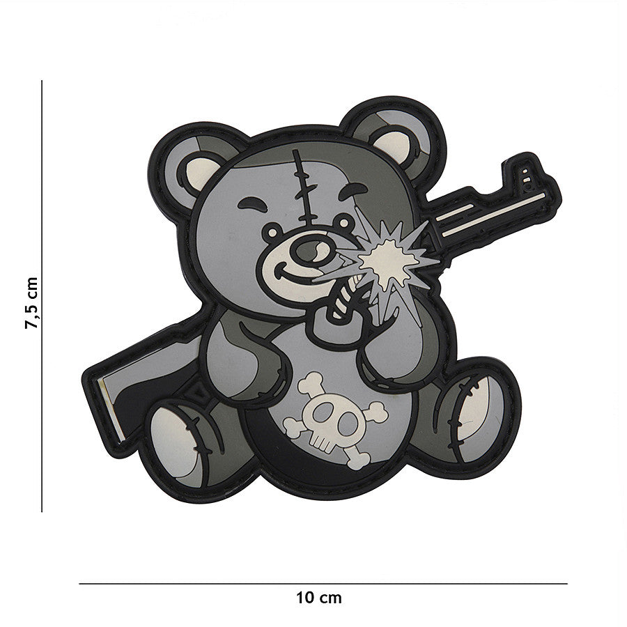 Embleem 3D PVC Terreur Teddy Gri - Afirmă-ți Atitudinea Tactică