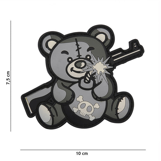 Embleem 3D PVC Terreur Teddy Gri - Afirmă-ți Atitudinea Tactică