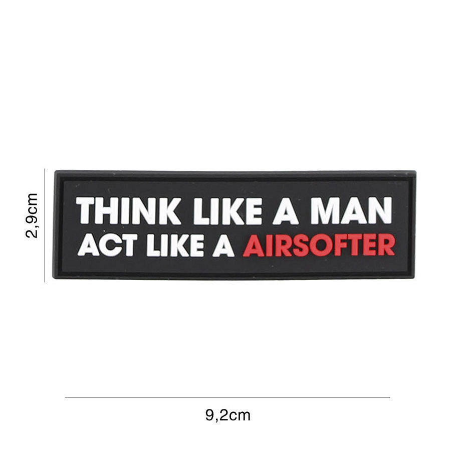 Embleem 3D PVC Think like a man Negru - Afirmă-ți Mentalitatea Tactica