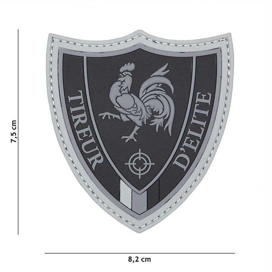 Embleem 3D PVC Tireur D'elite Negru - Semnul Preciziei Absolute