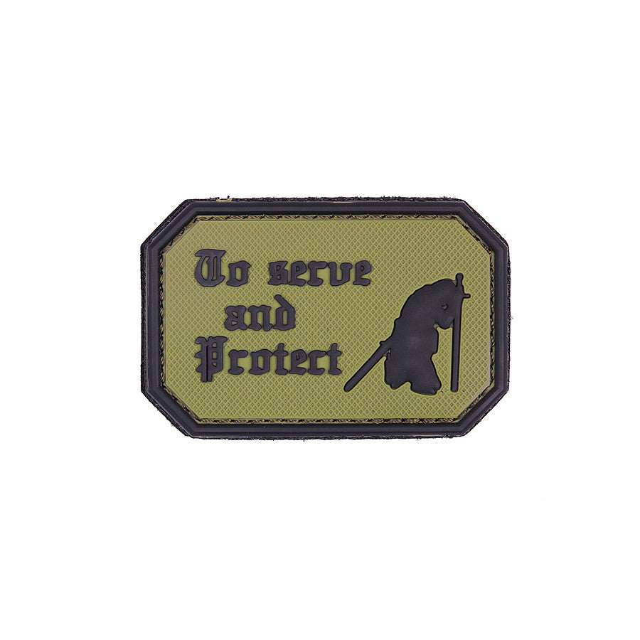 Embleem 3D PVC To serve and protect Verde - Devotament și Curaj