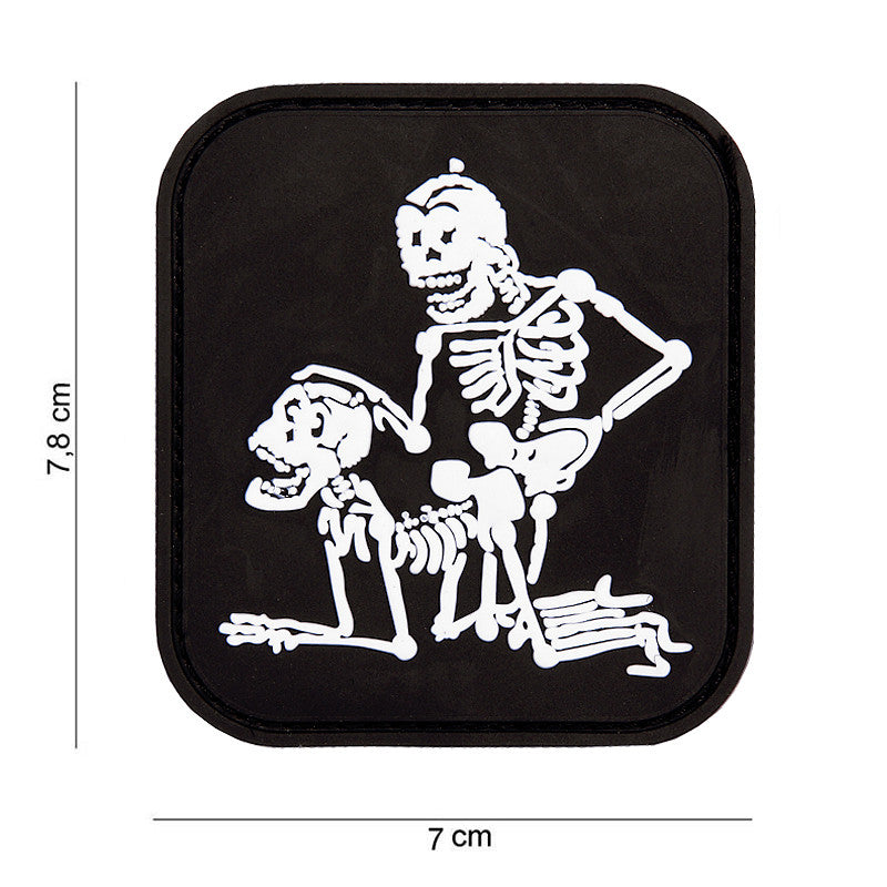 Embleem 3D PVC Twee Skeletten Negru - Declarație Vizuală Puternică
