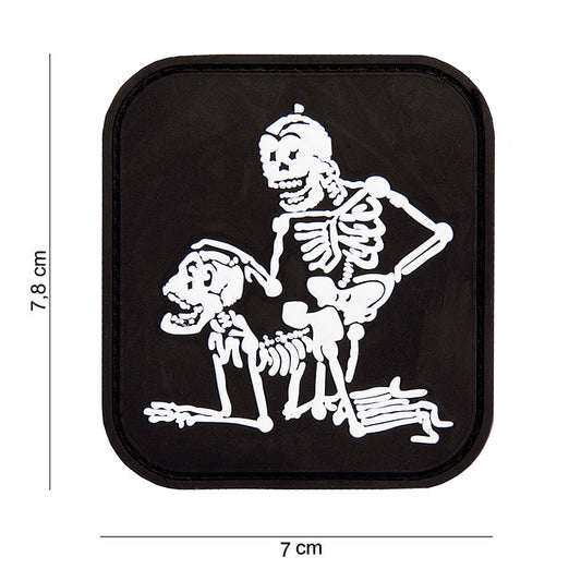 Embleem 3D PVC Twee Skeletten Negru - Declarație Vizuală Puternică