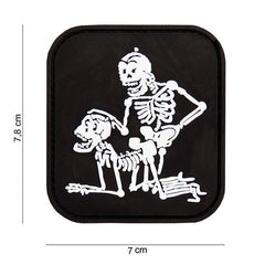 Embleem 3D PVC Twee Skeletten Negru - Declarație Vizuală Puternică