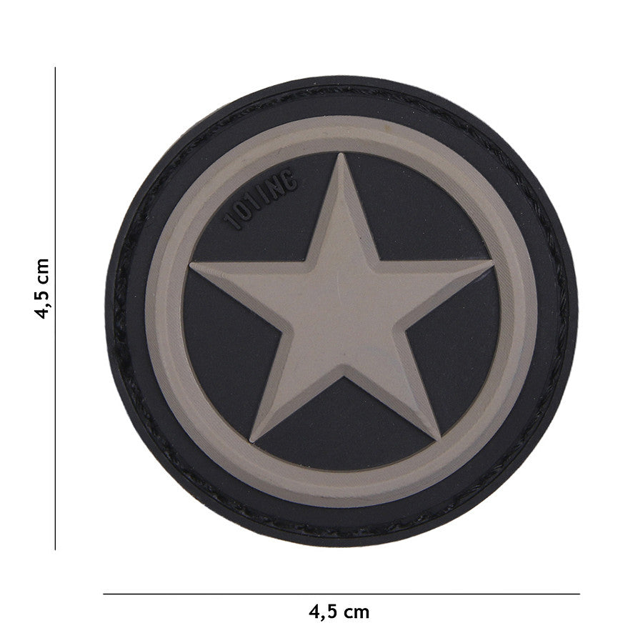 Embleem 3D PVC USA Star Gri - Autenticitate Robustă
