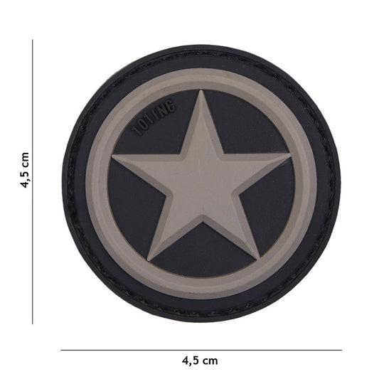 Embleem 3D PVC USA Star Gri - Autenticitate Robustă