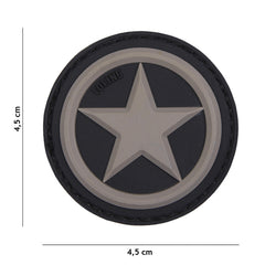 Embleem 3D PVC USA Star Gri - Autenticitate Robustă