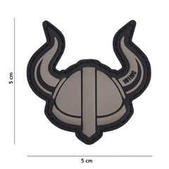 Embleem 3D PVC Viking Helm Gri - Identitate Războinică Autentică