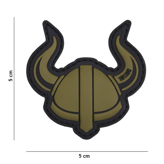 Embleem 3D PVC Viking Helm Groen - Afirmă-ți Spiritul Războinic