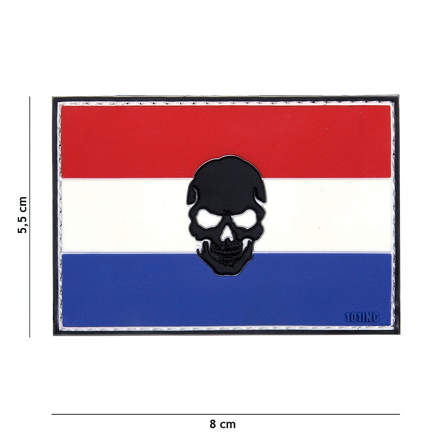 Embleem 3D PVC Vlag NL + Skull - Mesaj Tactic Indestructibil