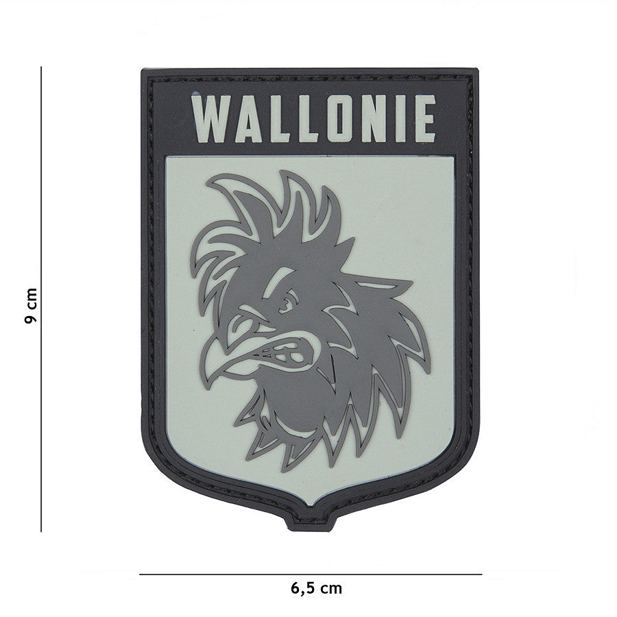 Embleem 3D PVC Wallonie Gri - Marcaj Identitar Rezistent