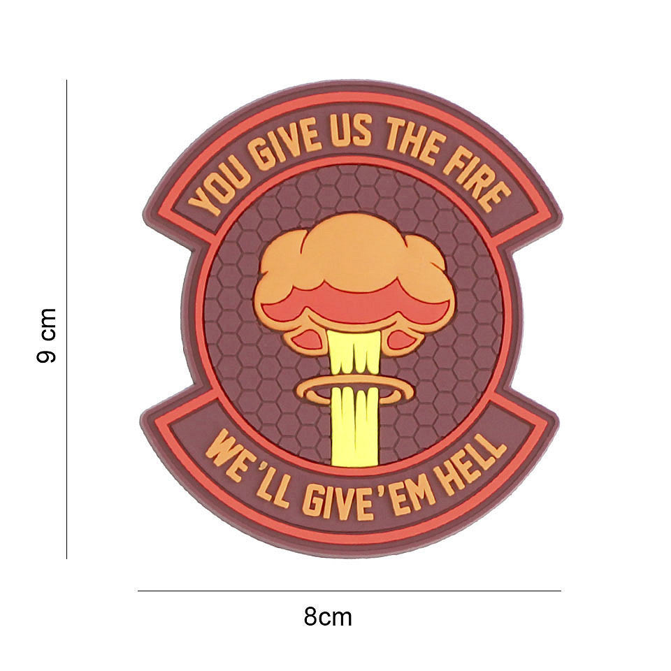 Embleem 3D PVC We give 'em hell #8092 - Declară-ți Atitudinea Indomptabilă
