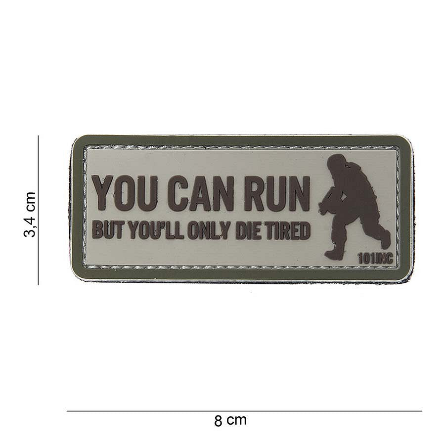 Embleem 3D PVC You can run Beige - Mesajul Tău, Atitudinea Tactică