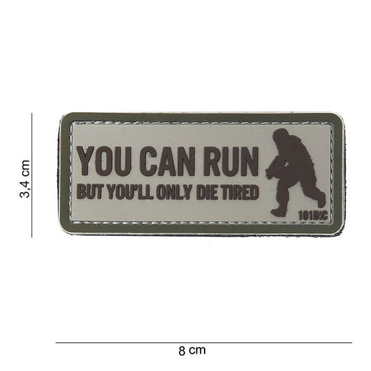 Embleem 3D PVC You can run Beige - Mesajul Tău, Atitudinea Tactică