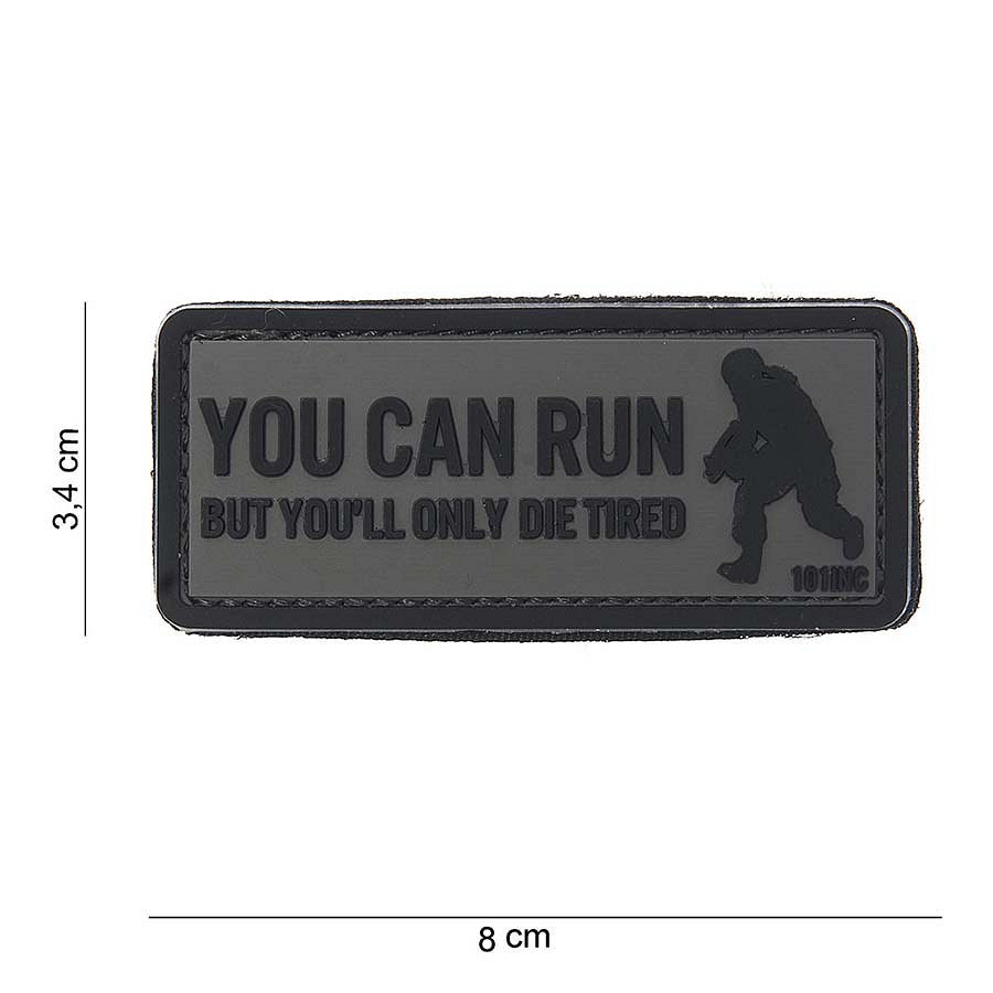 Embleem 3D PVC You can run Grijs - Semnătura Ta Tactică Distinctivă