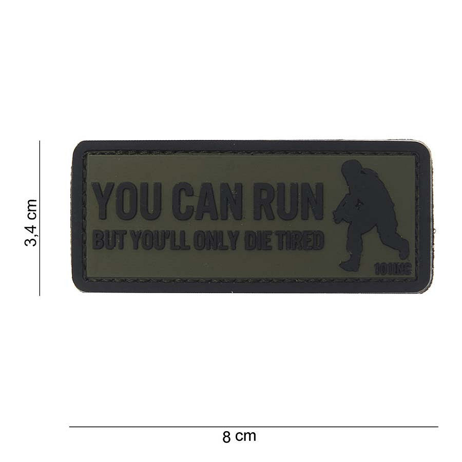 Embleem 3D PVC You can run Verde - Mesaj Clar, Atitudine Neclintită