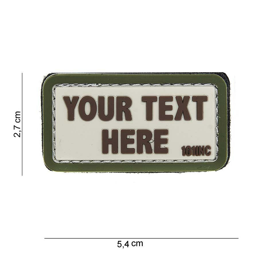 Embleem 3D PVC Your text here Beige/Verde - Personalizare Tactică Maximă