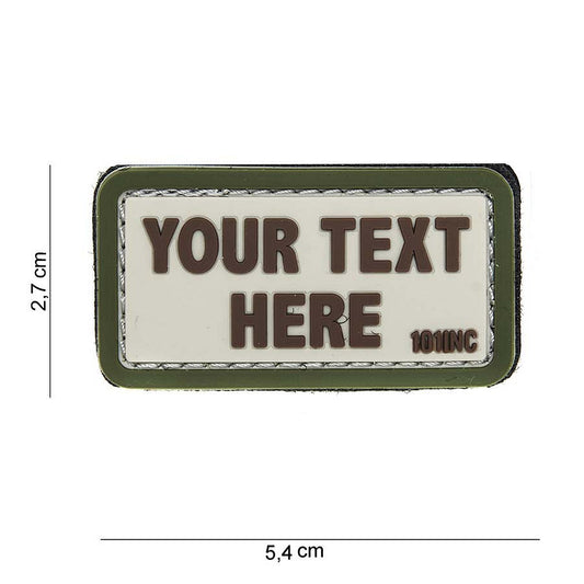 Embleem 3D PVC Your text here Beige/Verde - Personalizare Tactică Maximă