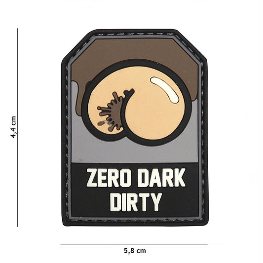 Embleem 3D PVC Zero Dark Dirty Negru/Gri Military-Shop - Simbol al Rezistenței Tactice