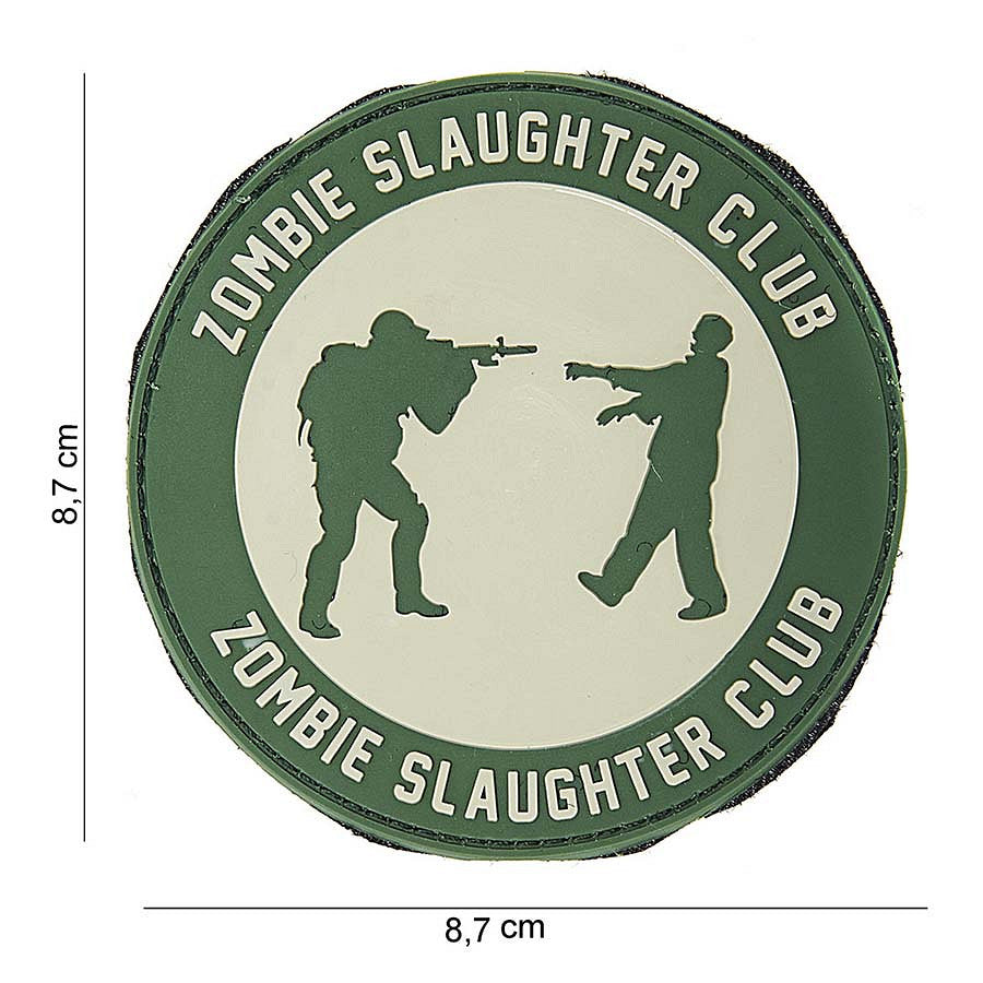 Embleem 3D PVC Zombie slaughter Club rond - Afirmă-ți Atitudinea Tacticală