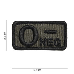 Embleem Bloedgroep O-negativ Verde Tactical - Identificare Crucială Instantă
