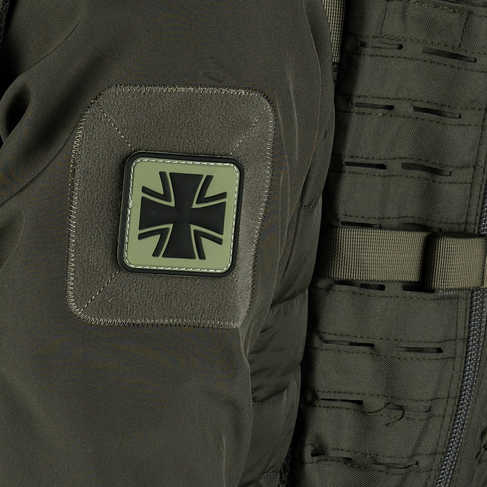 Embleem Cruce Germană 3D PVC Verde - Personalizare Tactică Instant