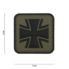 Embleem Cruce Germană 3D PVC Verde - Personalizare Tactică Instant
