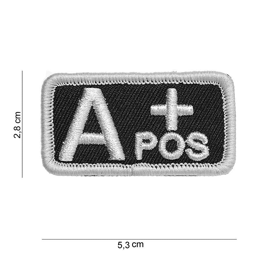 Embleem Grup Sanguin A+ Negru - Identificare Crucială pe Teren