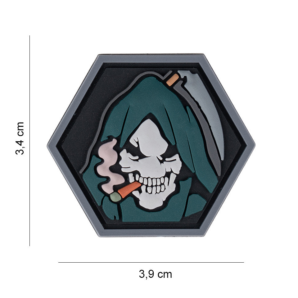 Embleem Hexagon Skull Grim Reaper Tactical - Afirmă-ți Prezența