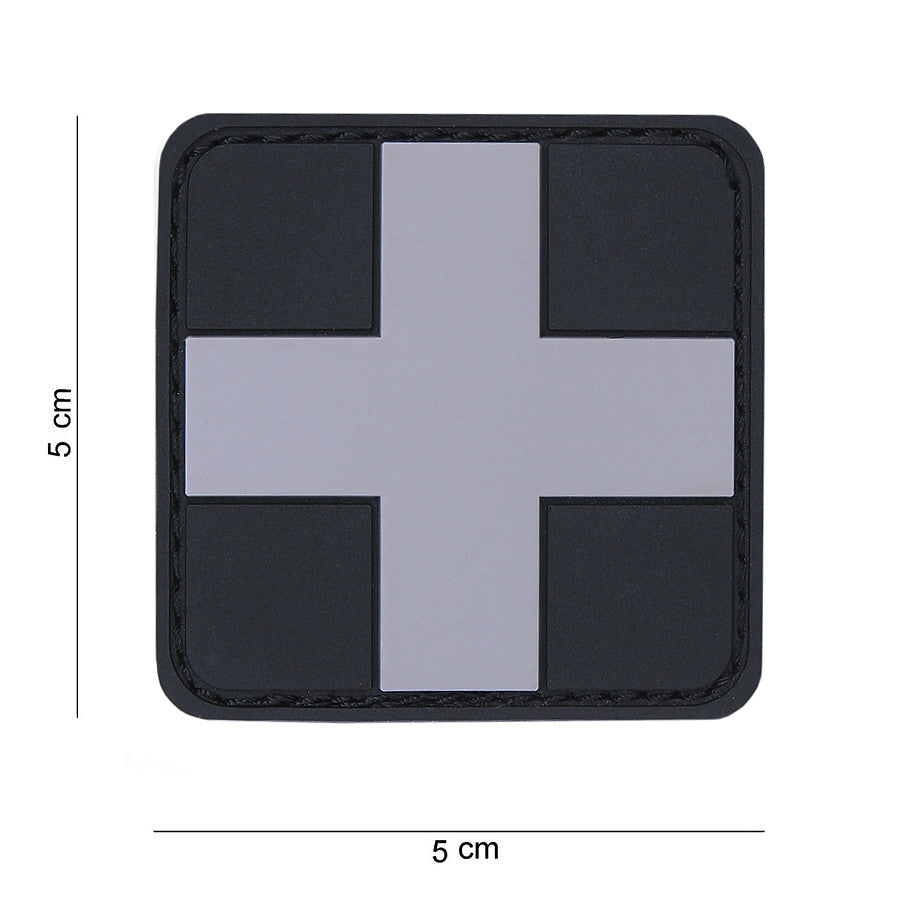 Embleem PVC 3D Cross Gri Military-Shop.ro - Personalizare Tactică de Elită