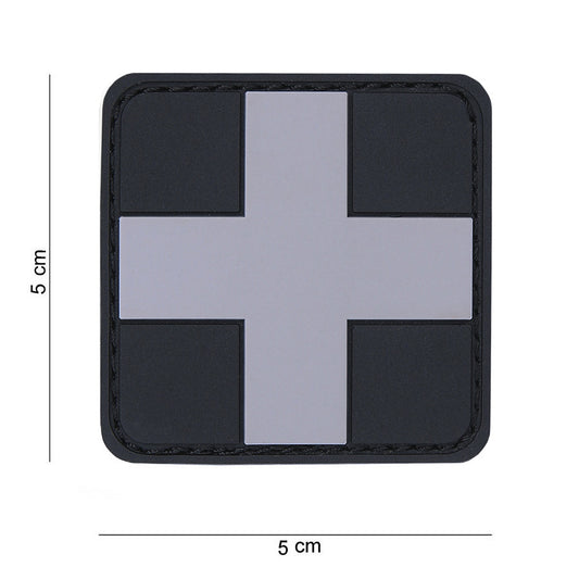 Embleem PVC 3D Cross Gri Military-Shop.ro - Personalizare Tactică de Elită