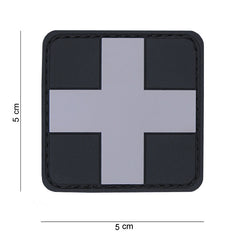 Embleem PVC 3D Cross Gri Military-Shop.ro - Personalizare Tactică de Elită