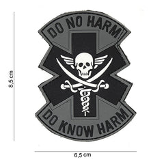 Embleem PVC 3D Do no harm Gri/Negru - Afirmă-ți Principiile