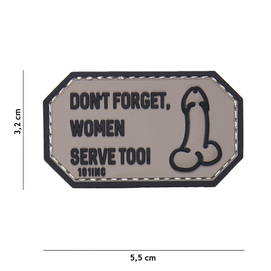Embleem PVC 3D Don't forget women Gri - Exprimă-ți Atitudinea