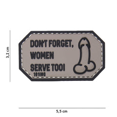 Embleem PVC 3D Don't forget women Gri - Exprimă-ți Atitudinea