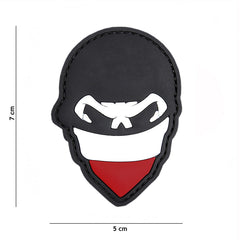 Embleem PVC 3D Polish Skull Roșu - Afirmă-ți Prezența cu Stil