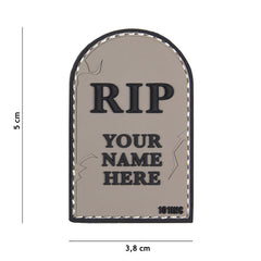 Embleem PVC 3D RIP Gri - Personalizare Tactica Esentiala