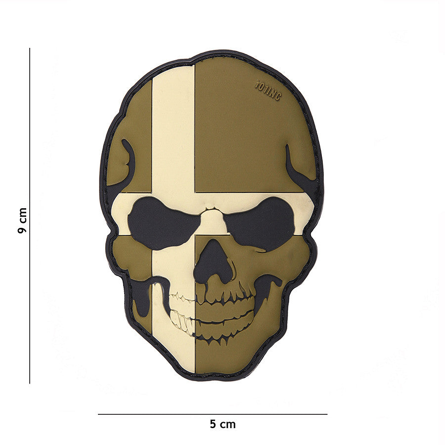 Embleem PVC 3D Skull Denemarken Subdued - Identitate Tactică Discretă