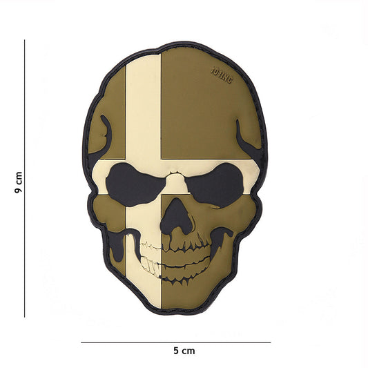 Embleem PVC 3D Skull Denemarken Subdued - Identitate Tactică Discretă