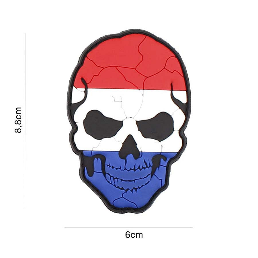 Embleem PVC 3D Skull Nederland Cracked - Afirmă Forța și Identitatea Ta