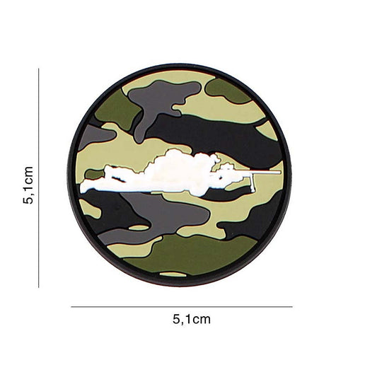 Embleem PVC 3D Sniper Woodland Rond - Simbolul Preciziei Absolute