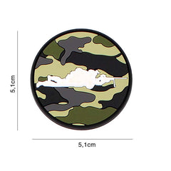 Embleem PVC 3D Sniper Woodland Rond - Simbolul Preciziei Absolute