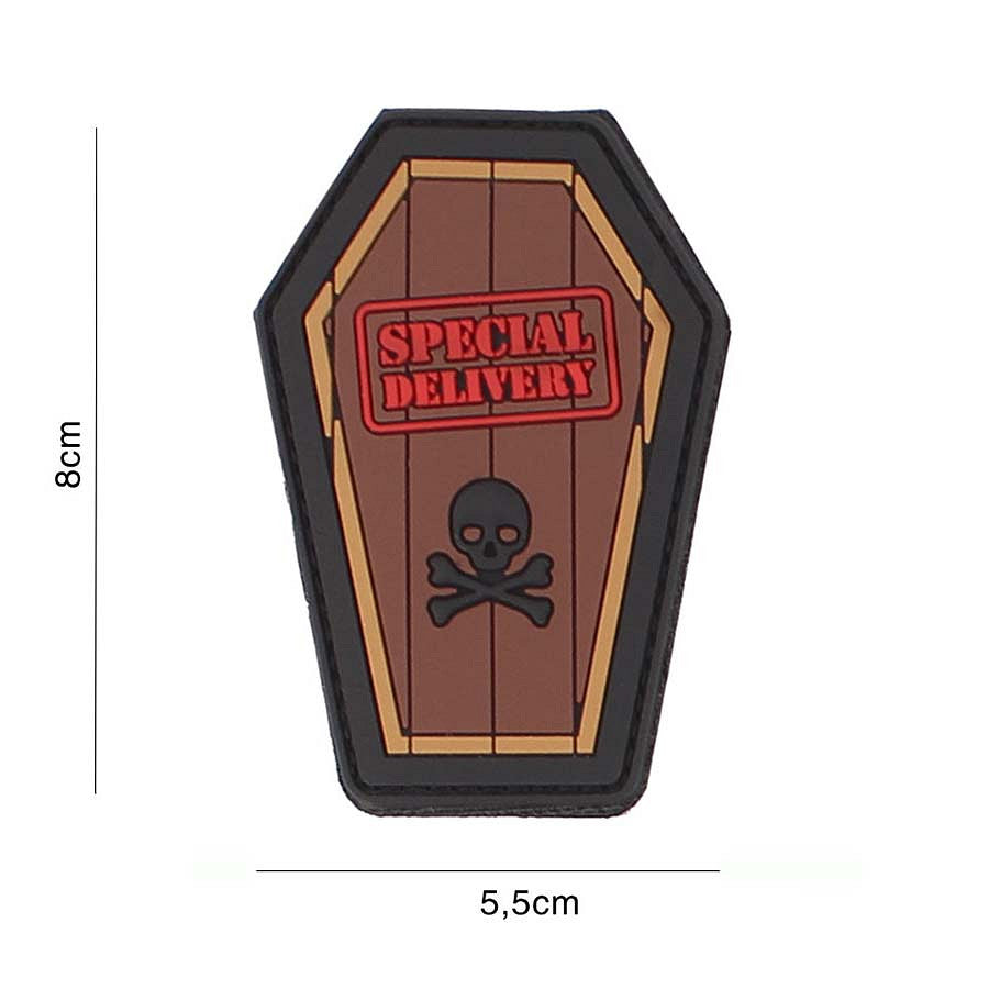 Embleem PVC 3D Special Delivery Bruin - Mesaj Clar, Aderență Rapidă